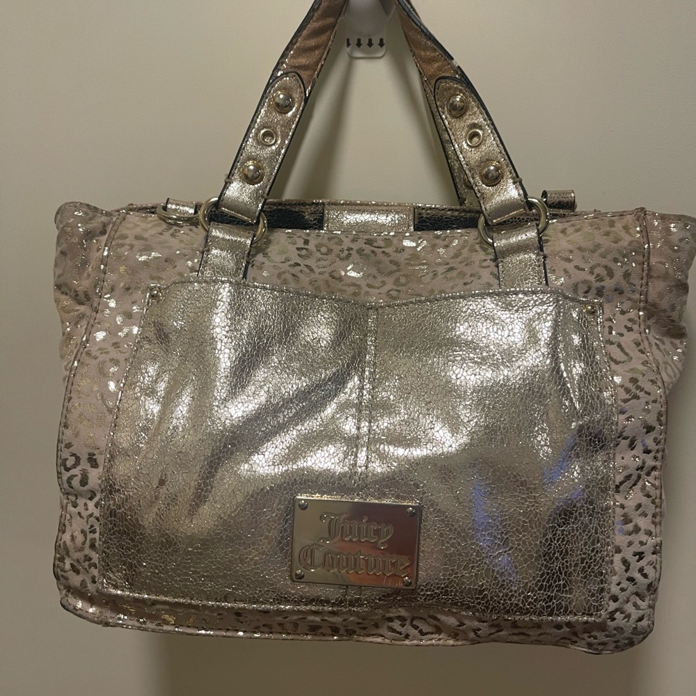 Juicy Couture Shimmery Gold Tote with Front Pocket - Picture 4 of 8